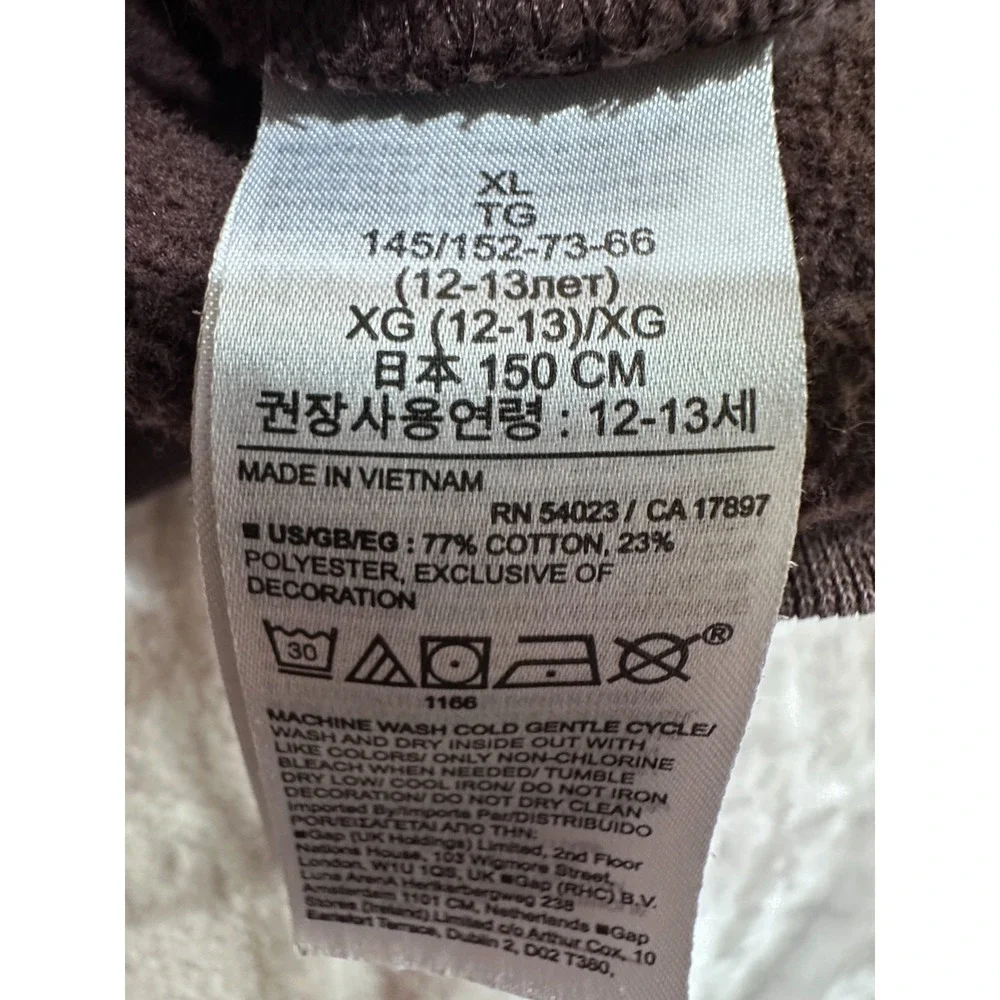 Gap x Disney Mickey Mouse Kids Hoodie Sweater Front Pockets Brown Size XL EUC